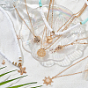 6Pcs 6 Style Sun & Flower & Shell Shape Pendant Alloy Multi Layered Necklaces Sets NJEW-AN0001-37-7