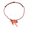 Summer Beach Porcelain Coral Fish Starfish Mushroom Pendant Cotton Cord Necklaces FS-WGEA949-01-4