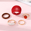 5Pcs Alloy with Resin Finger Rings FS-WGD69ED-01-4