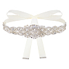 1Pc Crystal Rhinestone Flower Polyester Belts for Wedding Dress AJEW-FG0005-77S-1