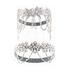 2Pcs 2 Styles Flower Forehead Crystal Rhinestone Headbands OHAR-ME0001-17-1