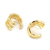 Rack Plating Brass Skeleton Hand Cuff Earrings for Women EJEW-F326-06G-2