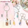 20Pcs Glass Bottle with Natural & Synthetic Gemstone Chip Keychains KEYC-CJ00014-2