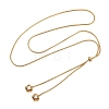 Adjustable 304 Stainless Steel Crystal Rhinestone Flower Round Snake Chain Lariat Necklaces for Women SA-D001-02G-3