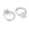 Brass Micro Pave Clear Cubic Zirconia Huggie Hoop Earrings EJEW-L234-026P-2