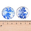 Blue and White Floral Printed Glass Cabochons GGLA-A002-30mm-XX-3