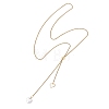 Adjustable Natural Keshi Pearl Heart Pendant 304 Stainless Steel Box Chain Lariat Necklaces NJEW-JN05947-4