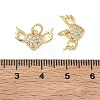 Brass Micro Pave Clear Cubic Zirconia Pendants KK-T085-16A-G-3