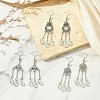 Glass Teardrop Tassel Chandelier Earrings EJEW-JE07177-1