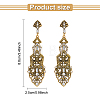 2 Pairs 2 Colors Crystal Rhinestone Teardrop Dangle Stud Earrings EJEW-AN0001-77-2