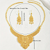 Alloy Hollow Statement Teardrop Necklace & Earrings Sets for Middle Eastern Bride HM4557-2