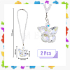 Butterfly Glass Car Hanging Pendant HJEW-DC0001-04-2