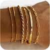 6Pcs Bohemian Style Alloy Chain Bracelets Kit for Women WG2620E-02-1