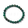 Natural Fuchsite Round Beaded Bracelets for Men Women BJEW-TA00612-2