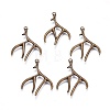 Tibetan Style Alloy Deer Antler Pendants LS-TIBEP-S261-AB-FF-2