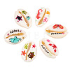 Cheriswelry 60Pcs 6 Style Printed Natural Cowrie Shell Beads SSHEL-CW0001-10