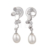 Natural Pearl Ear Studs EJEW-P286-05P-1