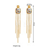 304 Stainless Steel Tassel Stud Earrings for Women WG223AD-02-1