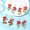 Synthetic Turquoise & Acrylic Dangle Earrings EJEW-JE06836-1
