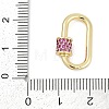 Oval Brass Micro Pave Cubic Zirconia Screw Carabiner Clasps KK-G522-47G-01-3