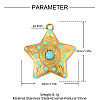 304 Stainless Steel Pave Synthetic Turquoise Pendants STAS-OY018-36G-2