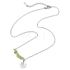 Natural Peridot Chip & Constellation Pendant Necklaces NJEW-JN05084-06-4