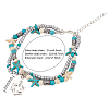8Pcs 8 Style Synthetic Turquoise Starfish & Seed & Resin Beaded Double Layer Multi-strand Anklets Set AJEW-AN0001-03-2