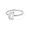 Adjustable 201 Stainless Steel Letter Open Cuff Rings for Women FS-WG61269-43-1