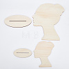 2 Sizes Hair Bun Girl Wooden Head Child Silhouette Stands ODIS-WH0030-15E-3