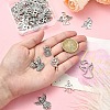 50Pcs 8 Styles Tibetan Style Alloy Moon with Fairy Pendants FIND-YW0005-15-3