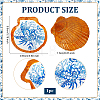 Flower Printed Natural Shell Jewelry Plates AJEW-WH0796-37-2