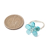 8Pcs 8 Colors Eco-Friendly Copper Wire Wrapped Transparent Glass Finger Rings RJEW-JR00982-3