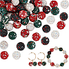 36Pcs 6 Colors Rhinestone Clay Pave Beads RB-PH0001-63-1