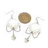 Brass Heart Dangle Earrings EJEW-JE06805-4