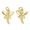 Brass Micro Pave Clear Cubic Zirconia Charms KK-D218-26G-04-1