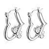 Non-Tarnish 304 Stainless Steel Hoop Earrings PW-WG38004-12-1