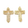 Brass Micro Pave Clear Cubic Zirconia Connector Charms LS-KK-E068-VB326-2