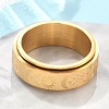 Star & Moon & Sun 304 Stainless Steel Rotatable Finger Ring PW-WG61315-09-2