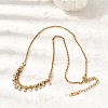 304 Stainless Steel Crystal Rhinestone Flat Round Tassel Pendant Rolo Chain Necklaces for Women NJEW-G199-05G-1