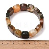 Oval Natural Banded Agate(Dyed & Heated) Beaded Stretch Bracelets for Women Men GG-CBA9ACE-A12-5