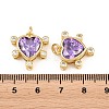 Brass Micro Pave Cubic Zirconia with Glass Pendants KK-L275-62G-01-3