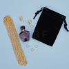 15 Piece DIY Natural Amethyst Perfume Bottle Pendant Necklaces Making Kits DIY-SC0014-86B-7