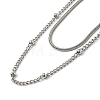 Non-Tarnish 304 Stainless Steel Double-Layer Necklace LS-NJEW-Q321-01P-3