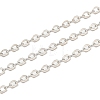 Rhodium Plated 925 Sterling Silver Flat Cable Chains STER-F052-04P-01-1