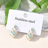 304 Stainless Steel Enamel Stud Earrings EJEW-F353-03G-02-1