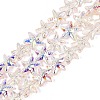 Electroplate Transparent Glass Beads Strands EGLA-Q136-01A-04-1