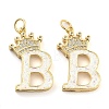 Brass Micro Pave Clear Cubic Zirconia Pendants KK-G498-01B-02-1