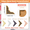 100Pcs 5 Colors Floral Pattern Iron Book Corner Guards FIND-FH0007-45-2
