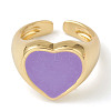 Brass Enamel Cuff Rings RJEW-H546-04-2