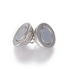 Brass Micro Pave Cubic Zirconia Magnetic Clasps with Loops ZIRC-L082-D-01-P-2